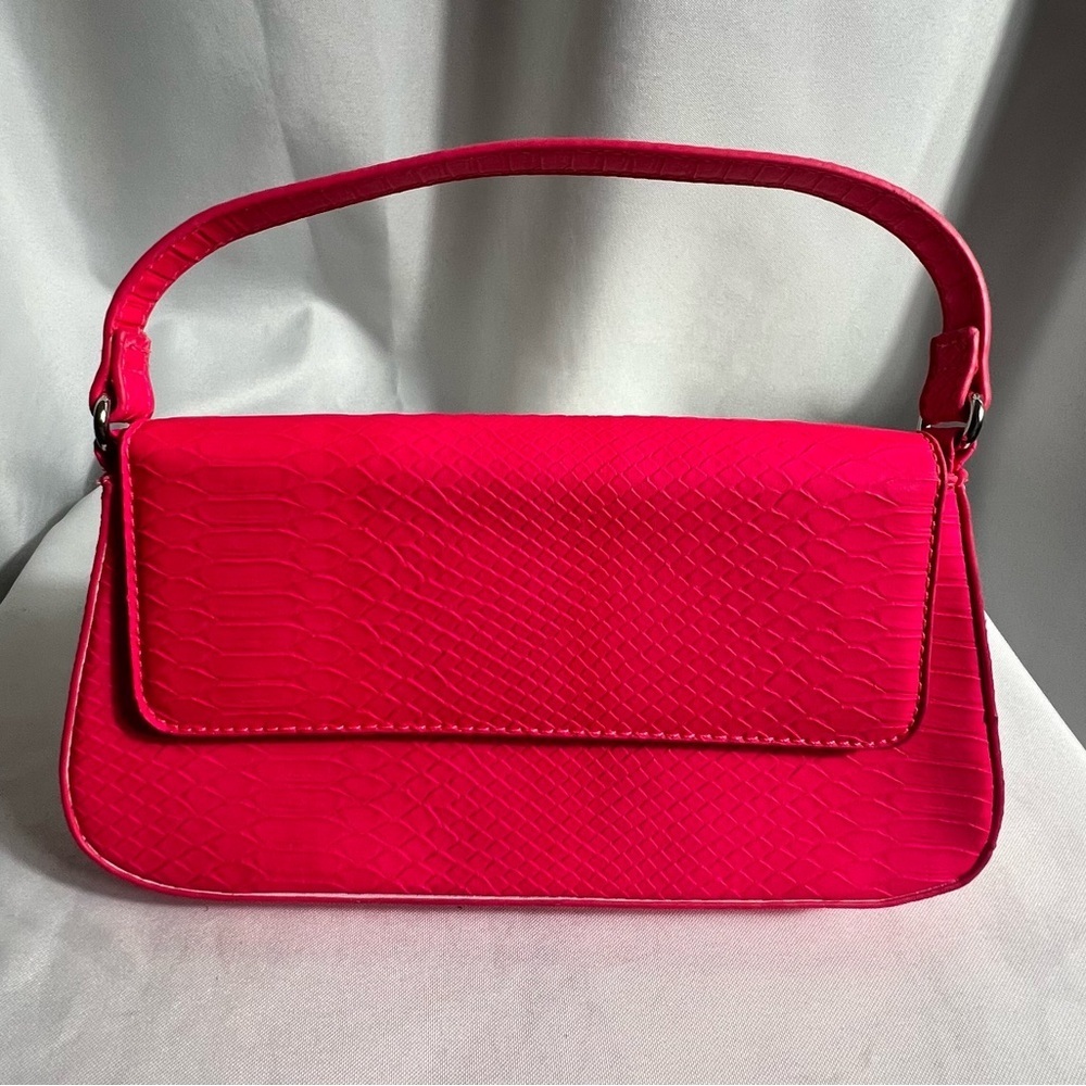 BP Hot Pink Faux Leather Nordstrom Shoulder Bag Purse Barbie Pink Hand Bag